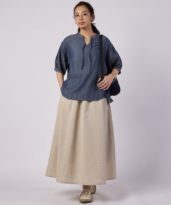 シアー インディゴ ブラウス/SHEER INDIGO BLOUSE