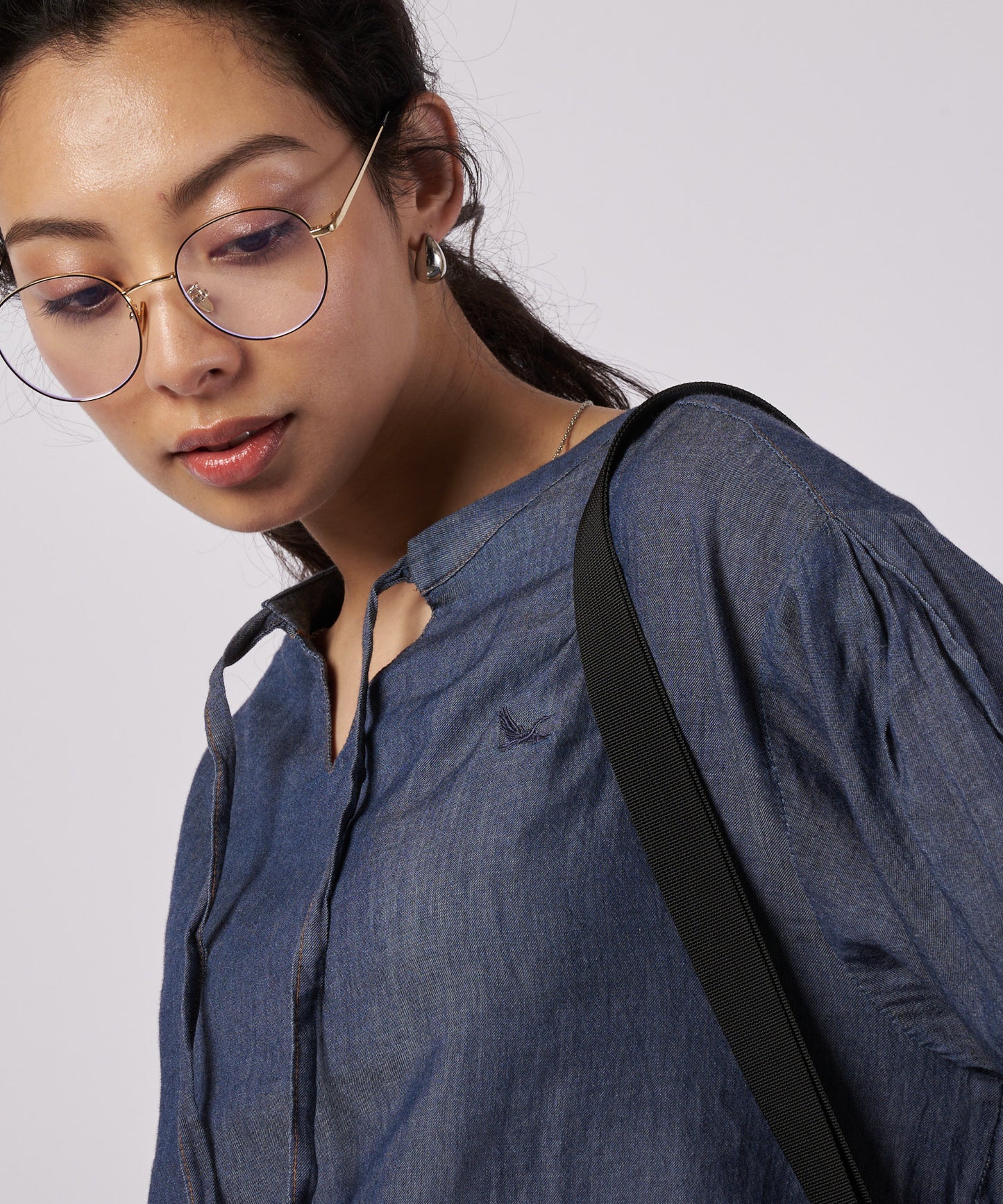シアー インディゴ ブラウス/SHEER INDIGO BLOUSE