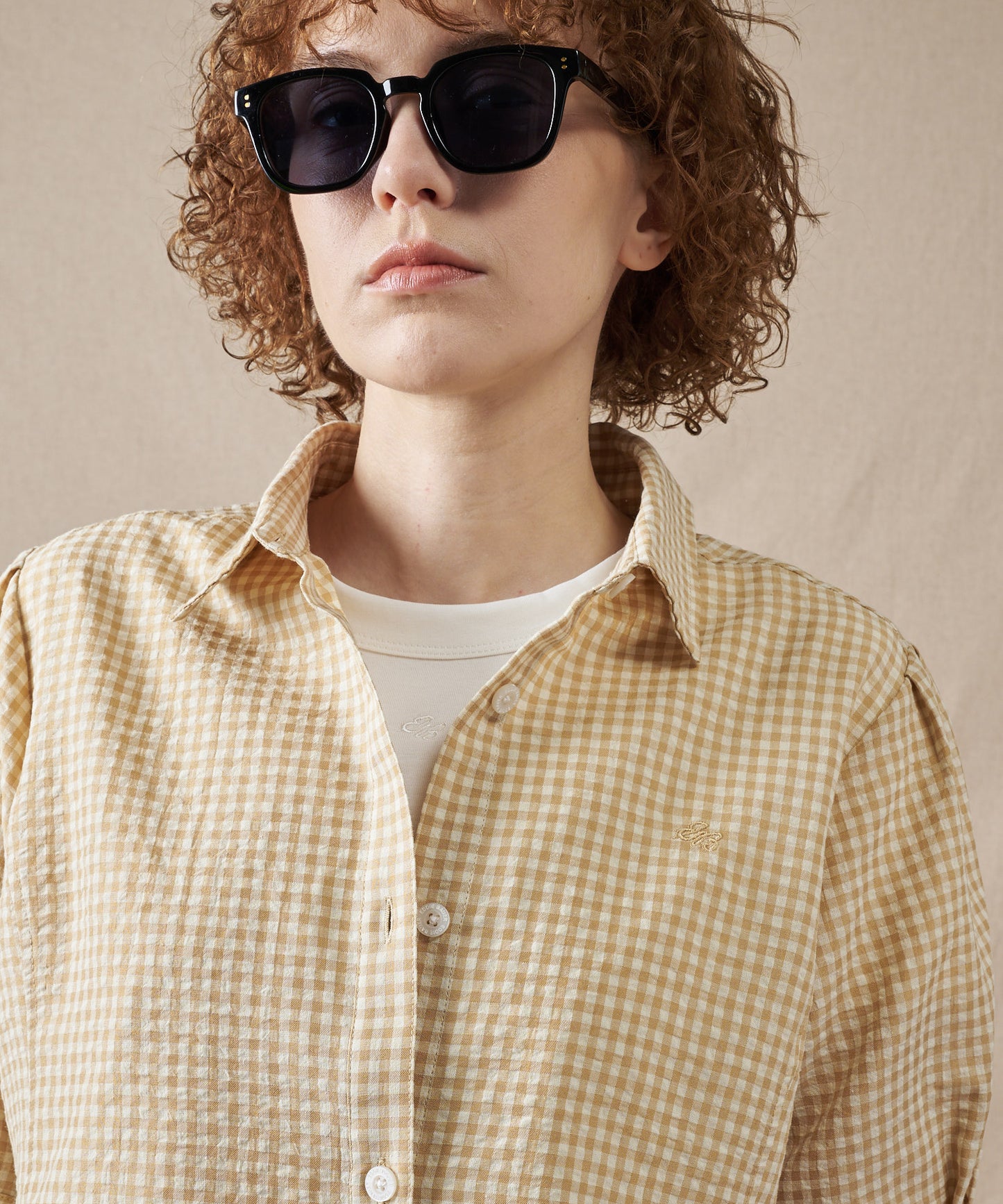ポリコットン イージー チェックシャツ/POLY COTTON EASY CHECK SHIRT