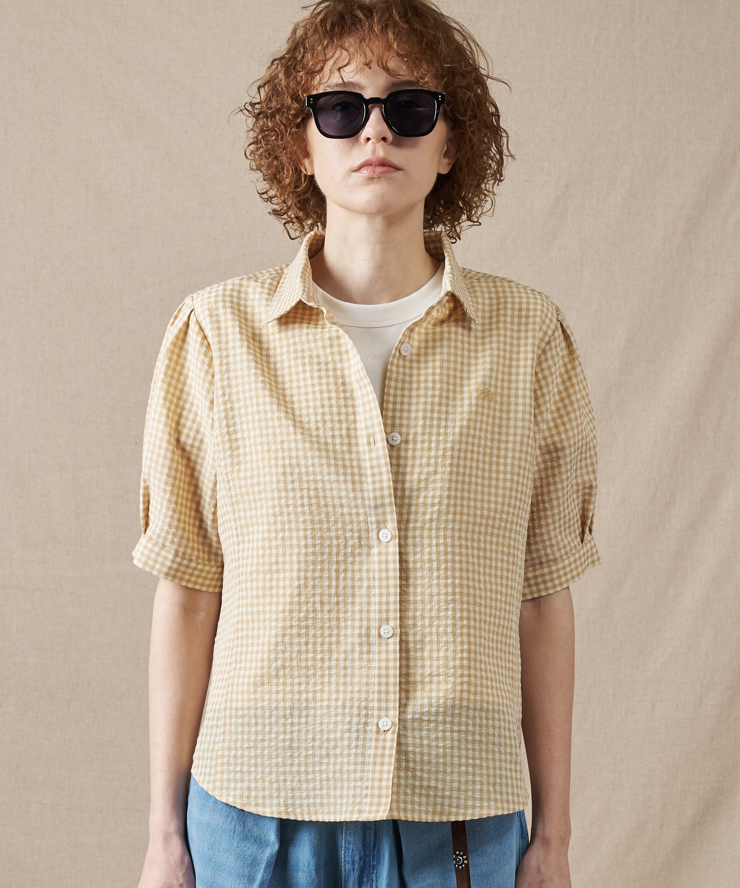 ポリコットン イージー チェックシャツ/POLY COTTON EASY CHECK SHIRT