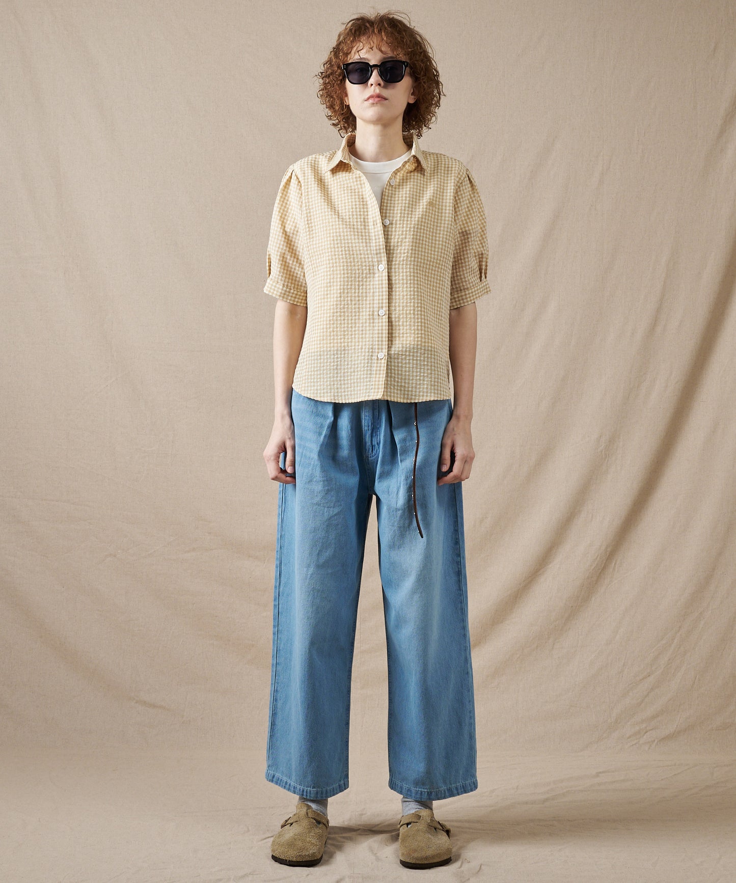 ポリコットン イージー チェックシャツ/POLY COTTON EASY CHECK SHIRT