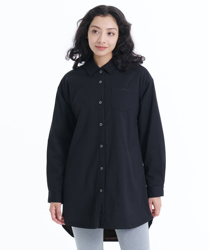 フェイクムートンチュニックシャツ/FAUX SHEARLING LINED TUNIC SHIRT