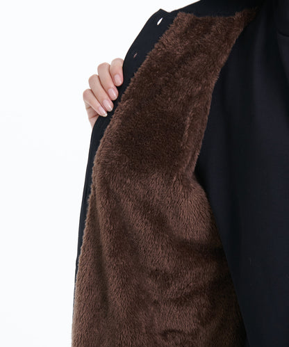 フェイクムートンチュニックシャツ/FAUX SHEARLING LINED TUNIC SHIRT
