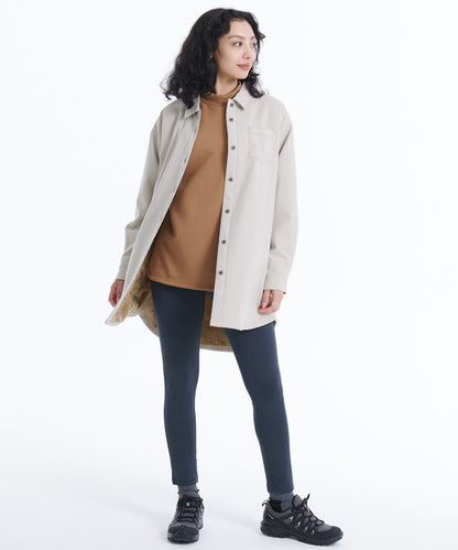 フェイクムートンチュニックシャツ/FAUX SHEARLING LINED TUNIC SHIRT