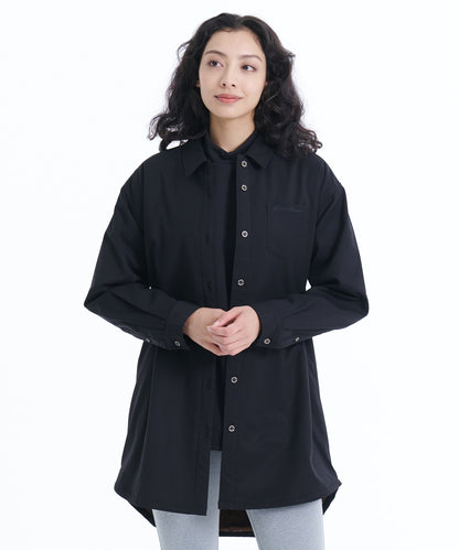 フェイクムートンチュニックシャツ/FAUX SHEARLING LINED TUNIC SHIRT