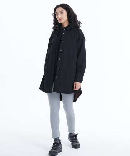 フェイクムートンチュニックシャツ/FAUX SHEARLING LINED TUNIC SHIRT