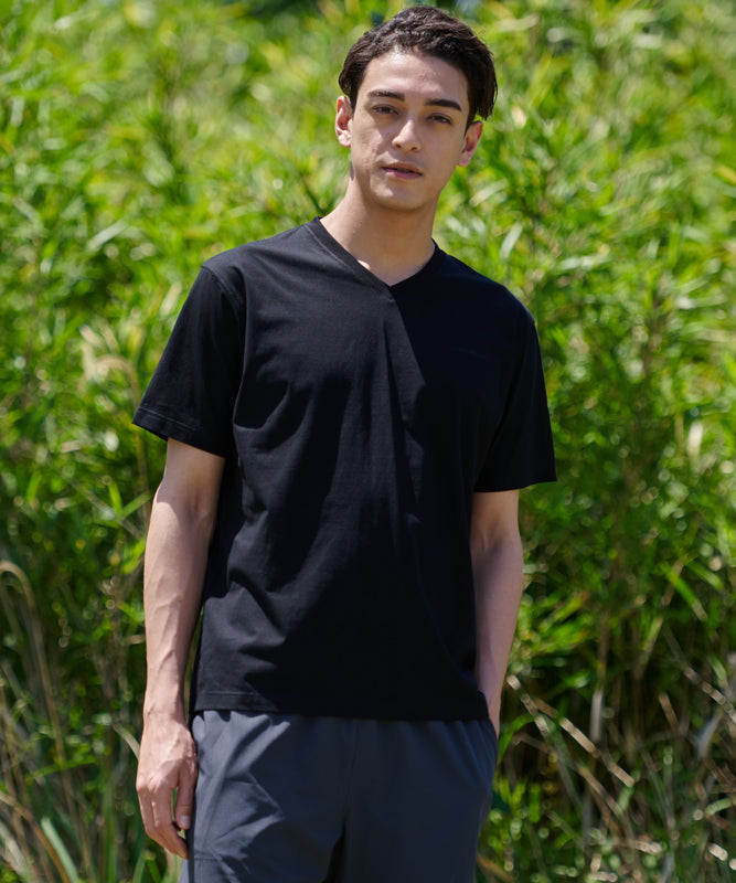 半袖コットン VネックＴシャツ/SS LW COTTON V NECK