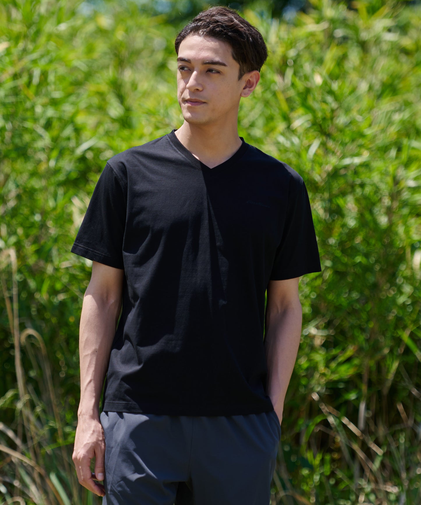 半袖コットン VネックＴシャツ/SS LW COTTON V NECK