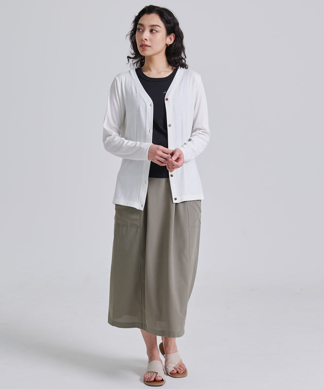 エッセンシャルズ リブ 長袖カーディガン/ESSENTIALS RIBBED LS CARDIGAN