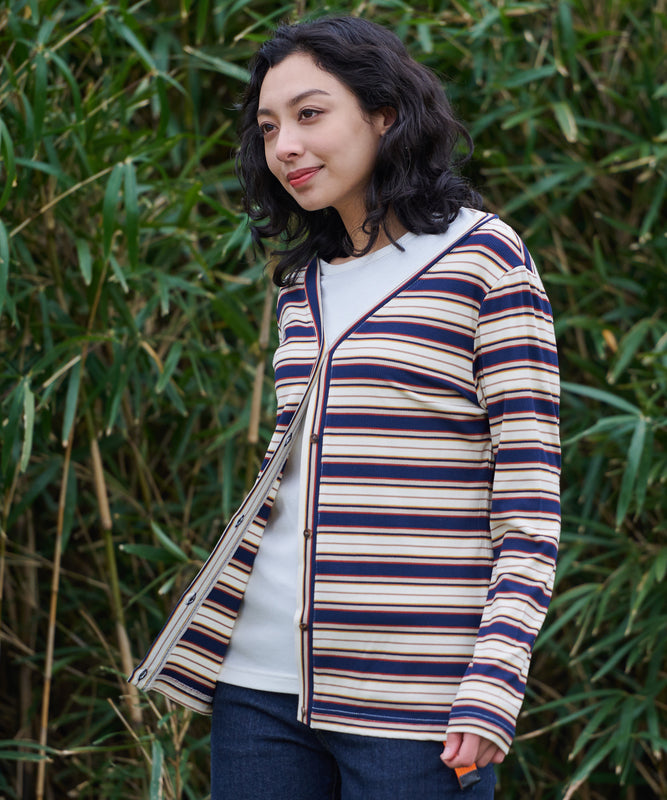 エッセンシャルズ リブ 長袖カーディガン/ESSENTIALS RIBBED LS CARDIGAN