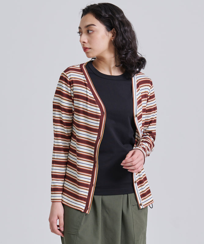 エッセンシャルズ リブ 長袖カーディガン/ESSENTIALS RIBBED LS CARDIGAN