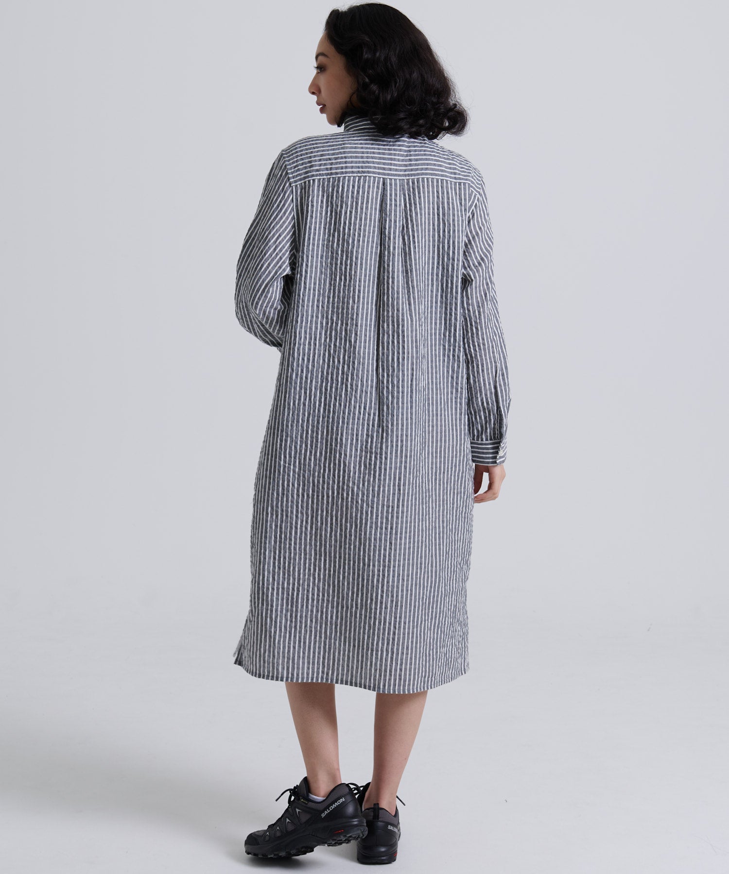 長袖ロールアップ シャツワンピース/LS ROLL UP SHIRT DRESS