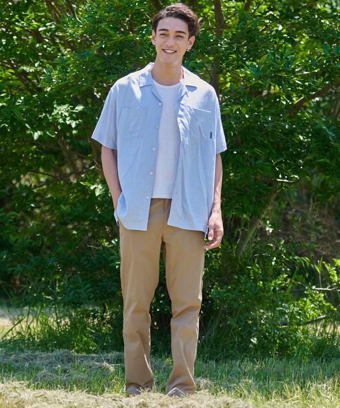 リネン混 半袖キャンプシャツ/SS EB LINEN BLEND CAMP SHIRT