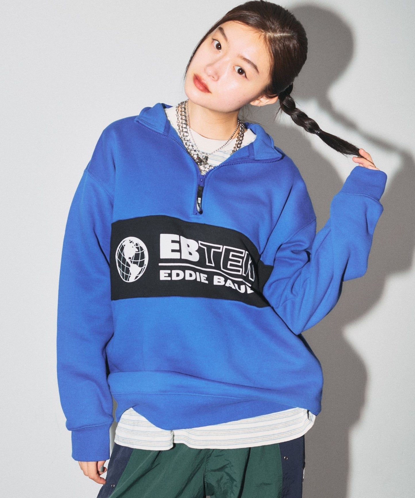 EBTEK パネルスウェット ハーフジップ/EBTEK PANEL SWEAT HALF ZIP