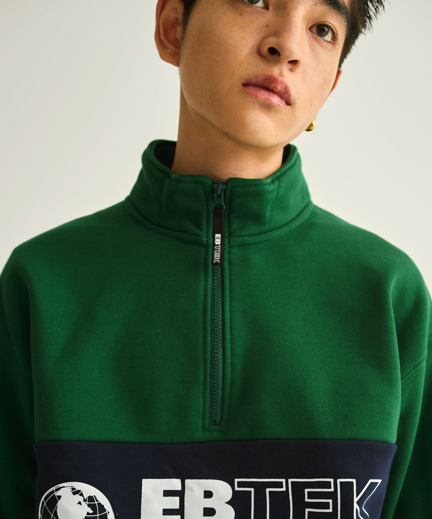 EBTEK パネルスウェット ハーフジップ/EBTEK PANEL SWEAT HALF ZIP