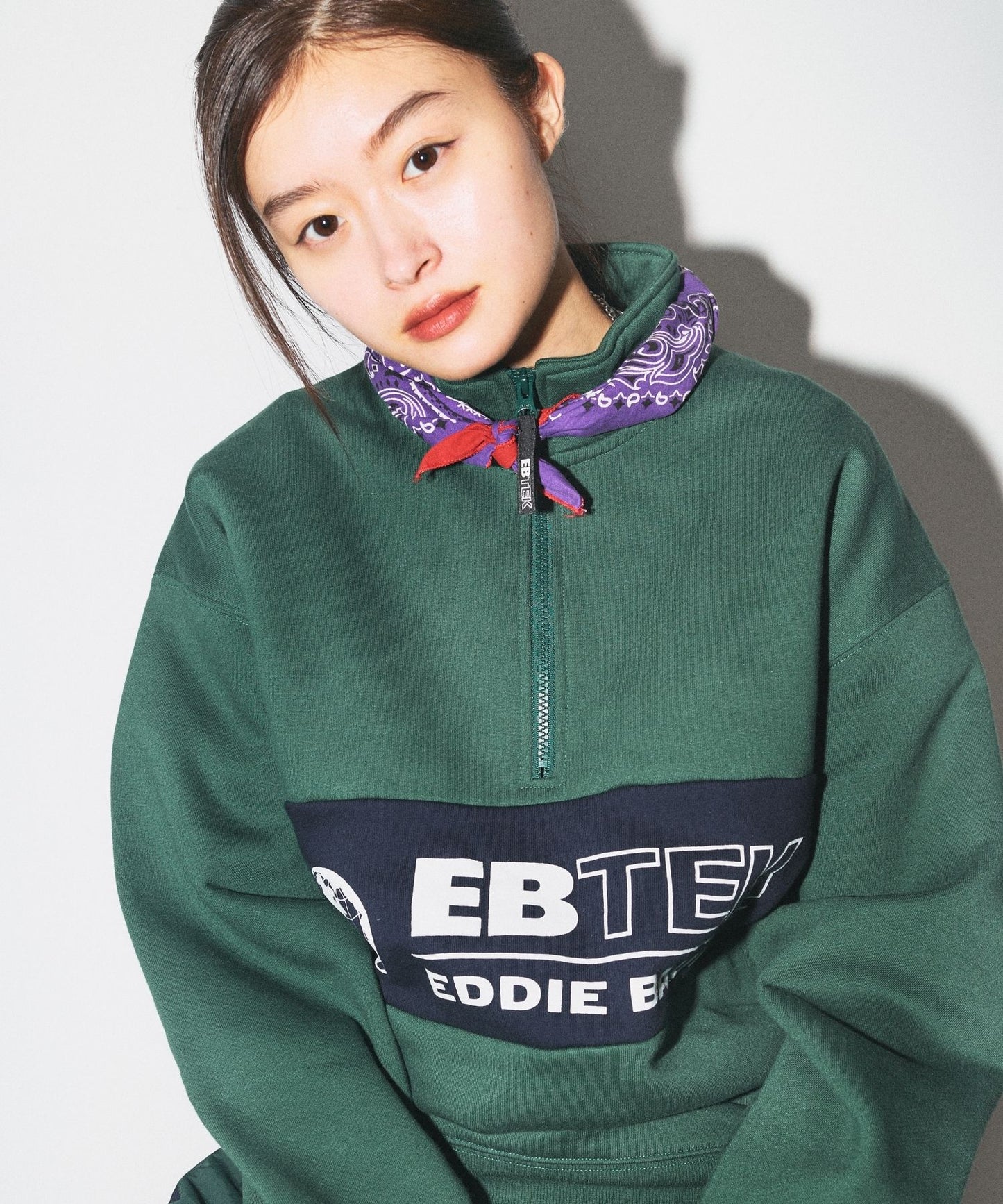 EBTEK パネルスウェット ハーフジップ/EBTEK PANEL SWEAT HALF ZIP