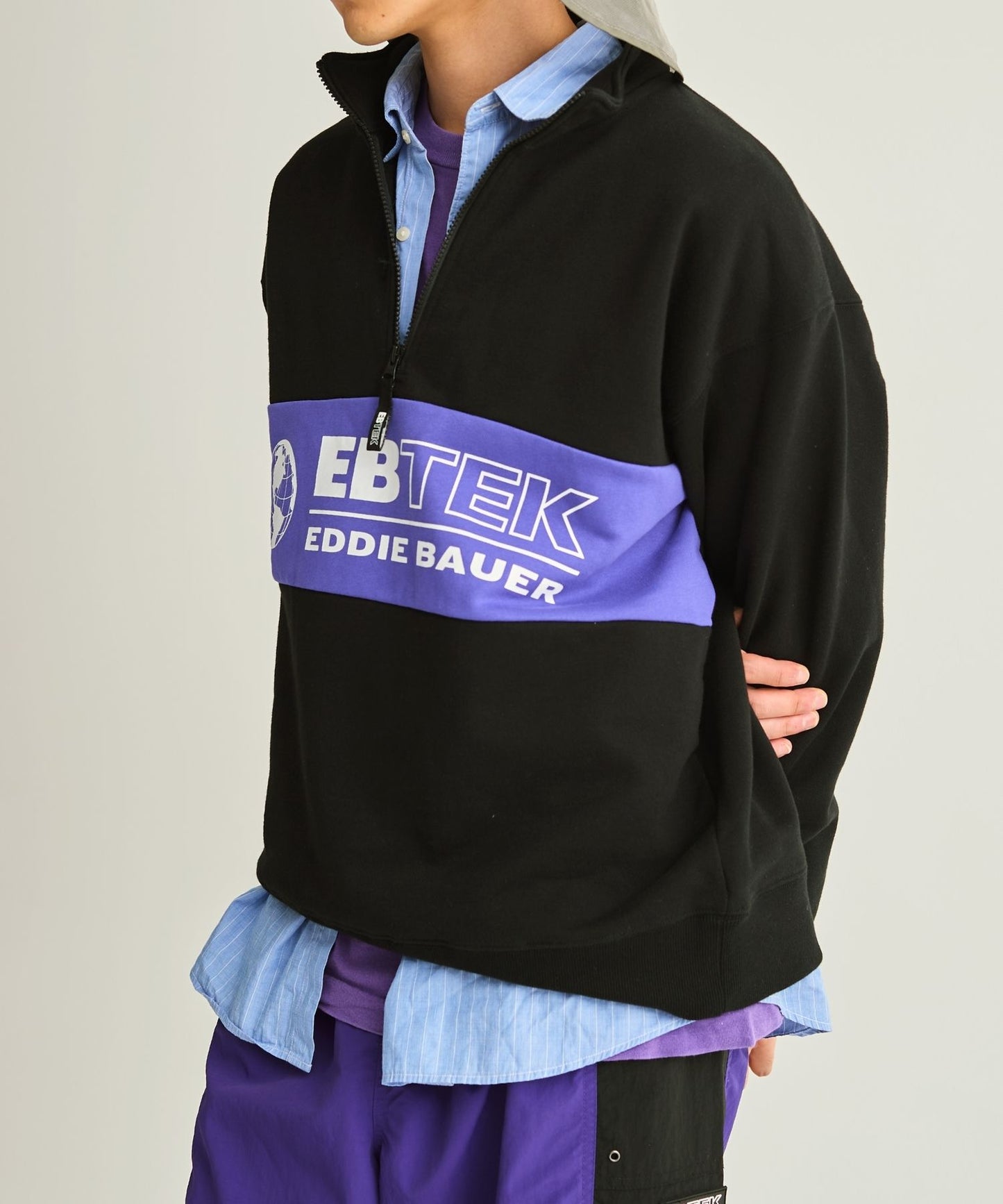 EBTEK パネルスウェット ハーフジップ/EBTEK PANEL SWEAT HALF ZIP