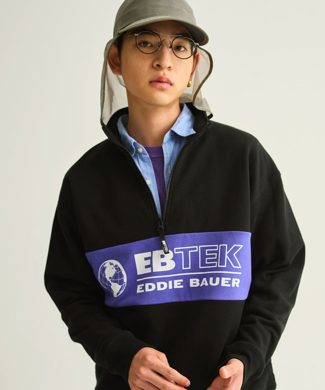 EBTEK パネルスウェット ハーフジップ/EBTEK PANEL SWEAT HALF ZIP