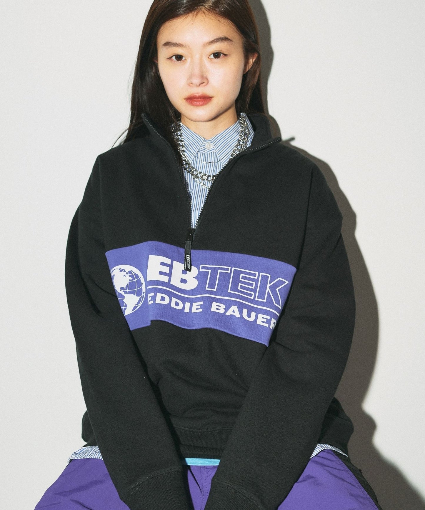 EBTEK パネルスウェット ハーフジップ/EBTEK PANEL SWEAT HALF ZIP