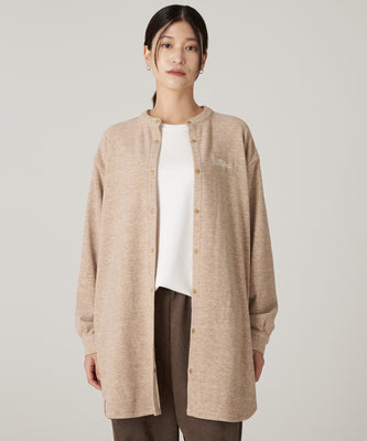 マシュマロ リブシャツワンピース/MARSHMALLOW RIBBED SHIRT DRESS