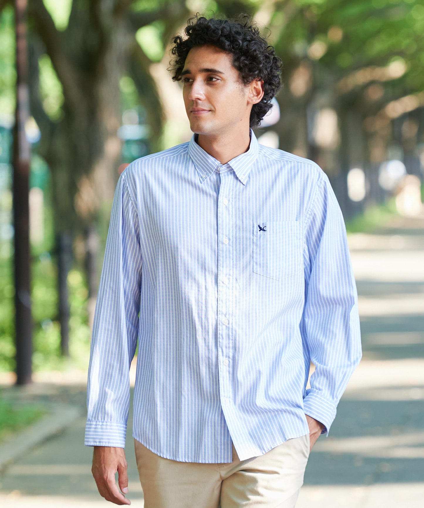 ブロード ストライプ 刺繍シャツ/BROAD STRIPE EMB SHIRTS