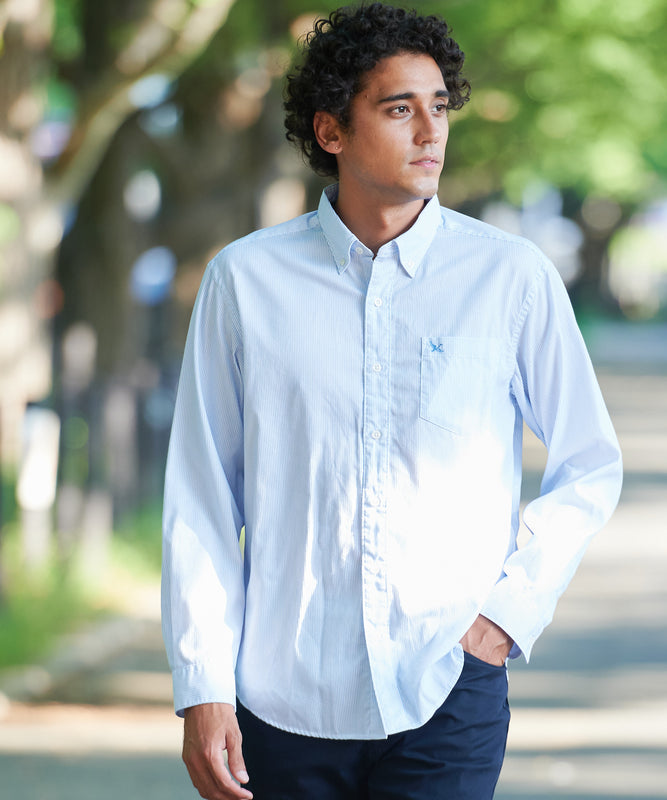 ブロード ストライプ 刺繍シャツ/BROAD STRIPE EMB SHIRTS