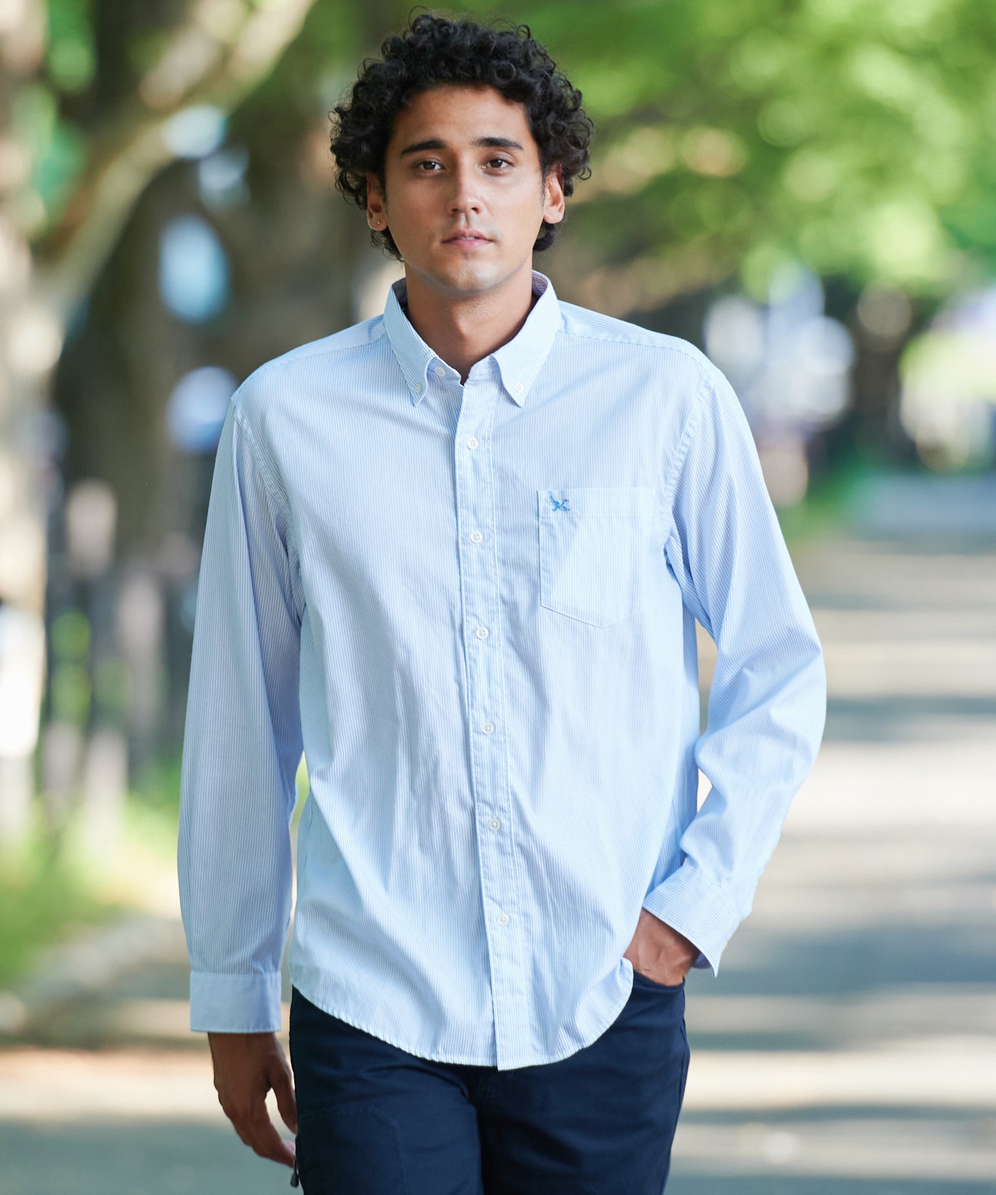 ブロード ストライプ 刺繍シャツ/BROAD STRIPE EMB SHIRTS