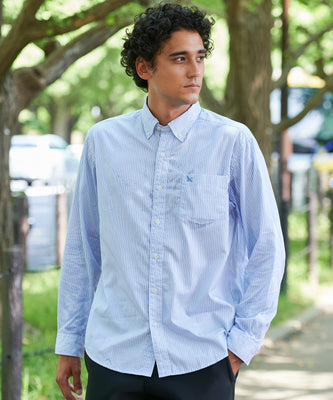 ブロード ストライプ 刺繍シャツ/BROAD STRIPE EMB SHIRTS