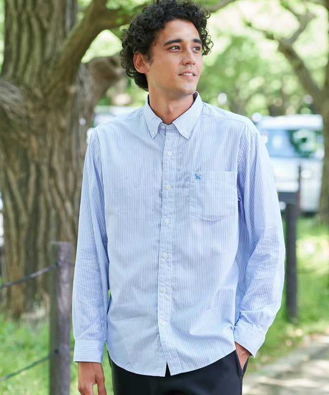 ブロード ストライプ 刺繍シャツ/BROAD STRIPE EMB SHIRTS