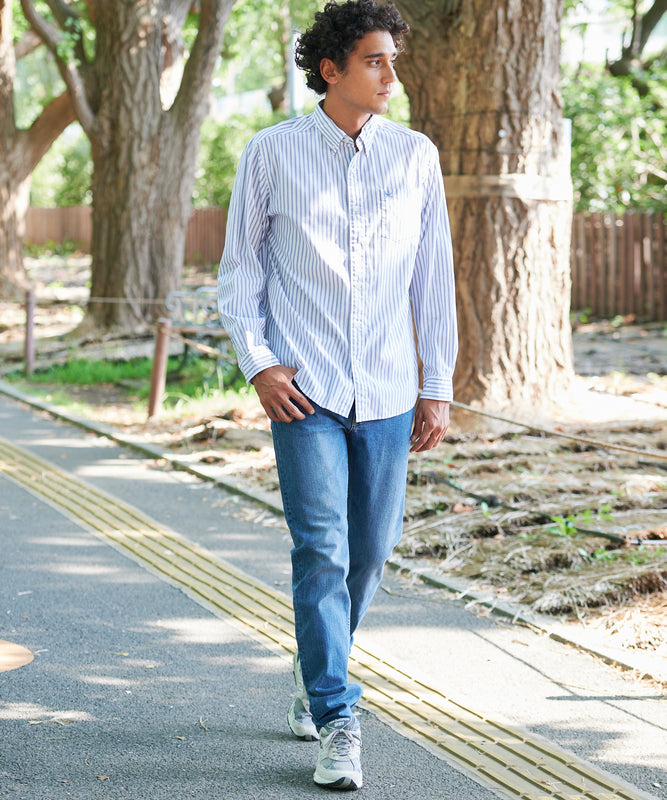 ブロード ストライプ 刺繍シャツ/BROAD STRIPE EMB SHIRTS