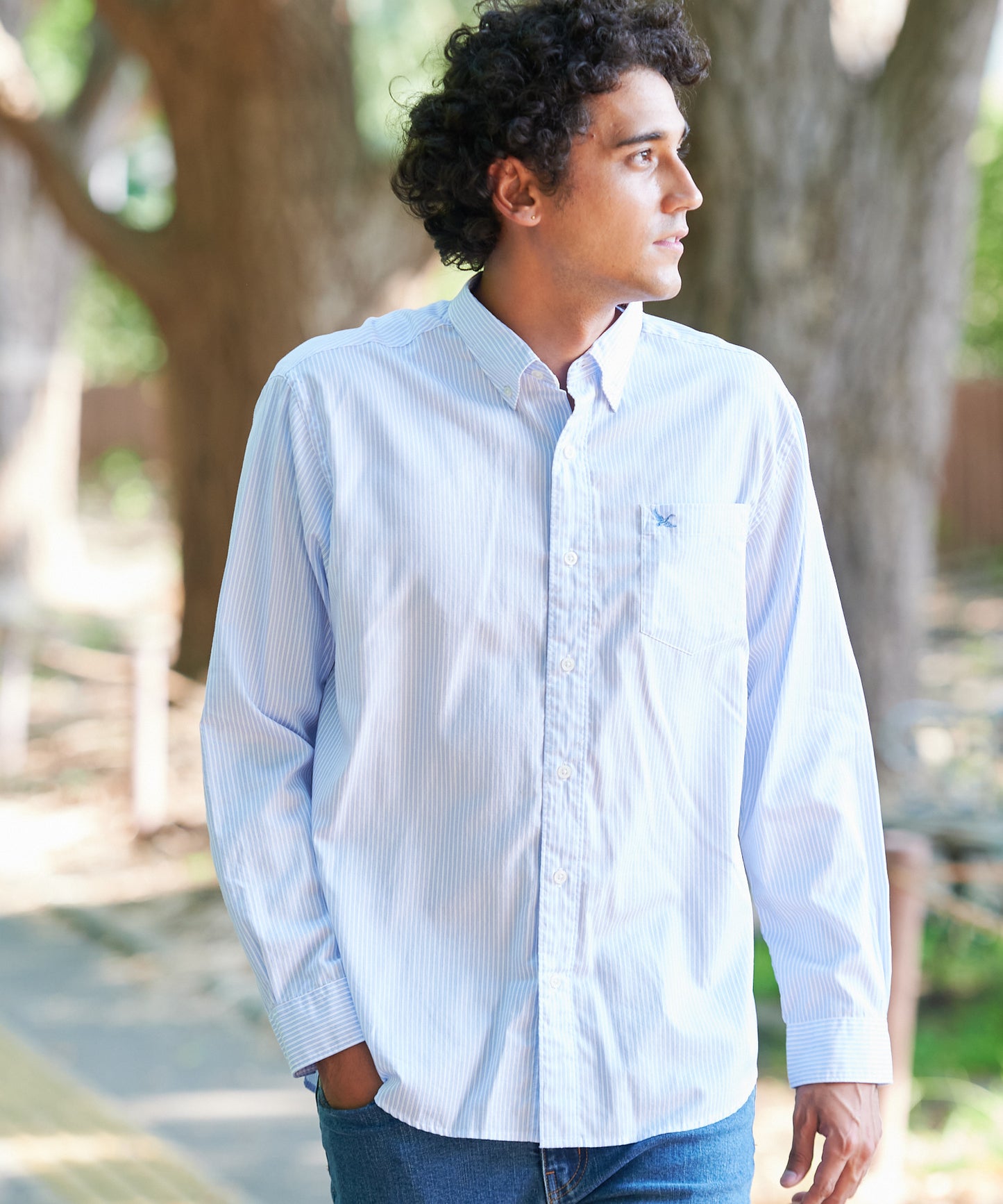 ブロード ストライプ 刺繍シャツ/BROAD STRIPE EMB SHIRTS