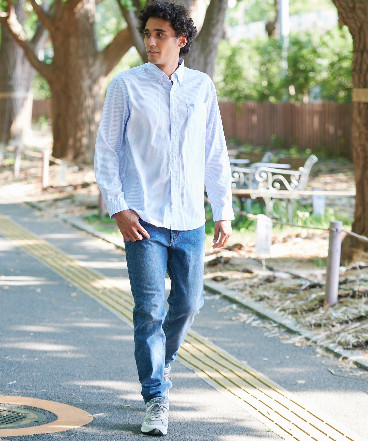 ブロード ストライプ 刺繍シャツ/BROAD STRIPE EMB SHIRTS