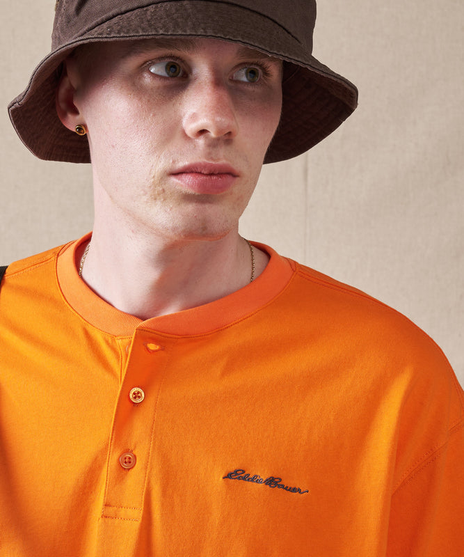 クラシック ロゴ刺繡 ヘンリーネックTシャツ/CLASSIC LOGO EMB HENRY TEE