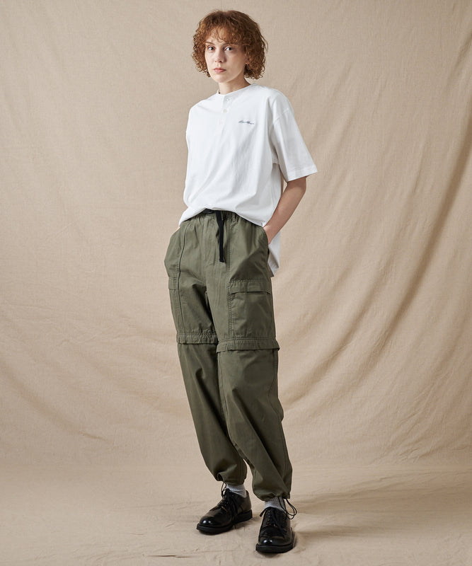 クラシック ロゴ刺繡 ヘンリーネックTシャツ/CLASSIC LOGO EMB HENRY TEE