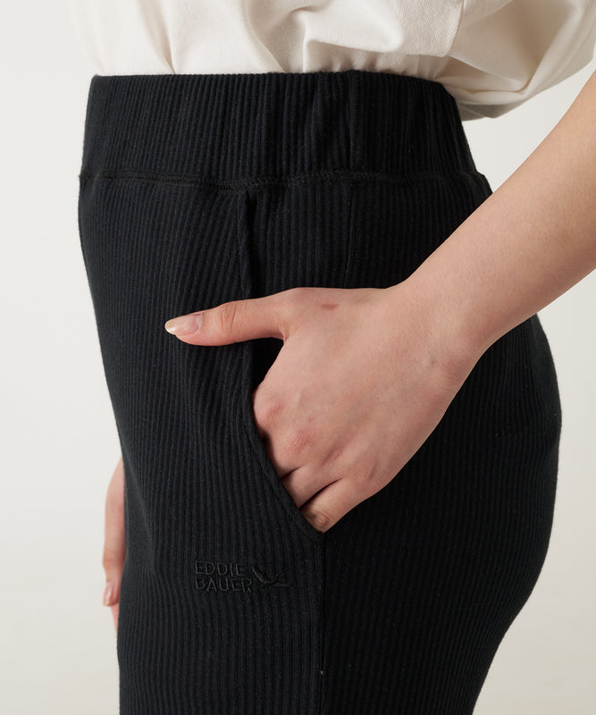 リブ ストレートパンツ/RIBBED STRAIGHT PANTS