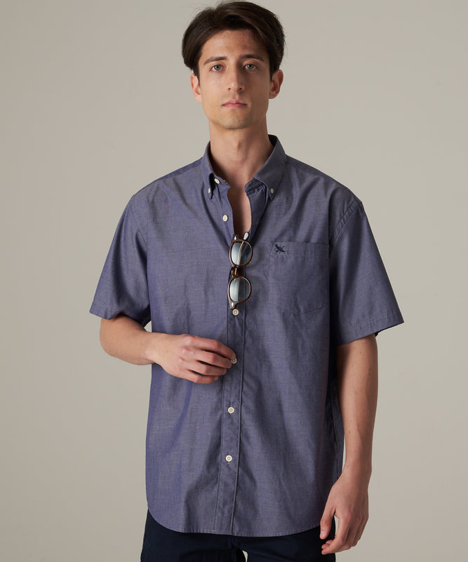 オックス ボタンダウン 半袖シャツ