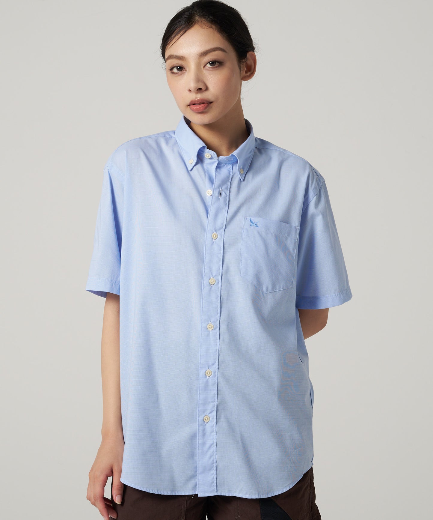 刺繍 ボタンダウン 半袖シャツ/EMB SSBD SHIRT