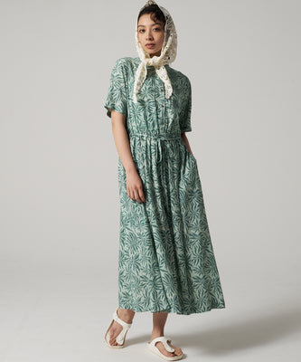 リーフ柄 ワンピース/LEAF PATTERN DRESS