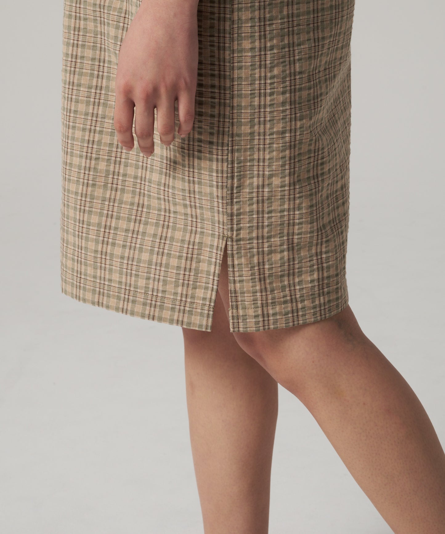 プレイド 半袖シャツチュニック/SS PLAID SHIRT TUNIC