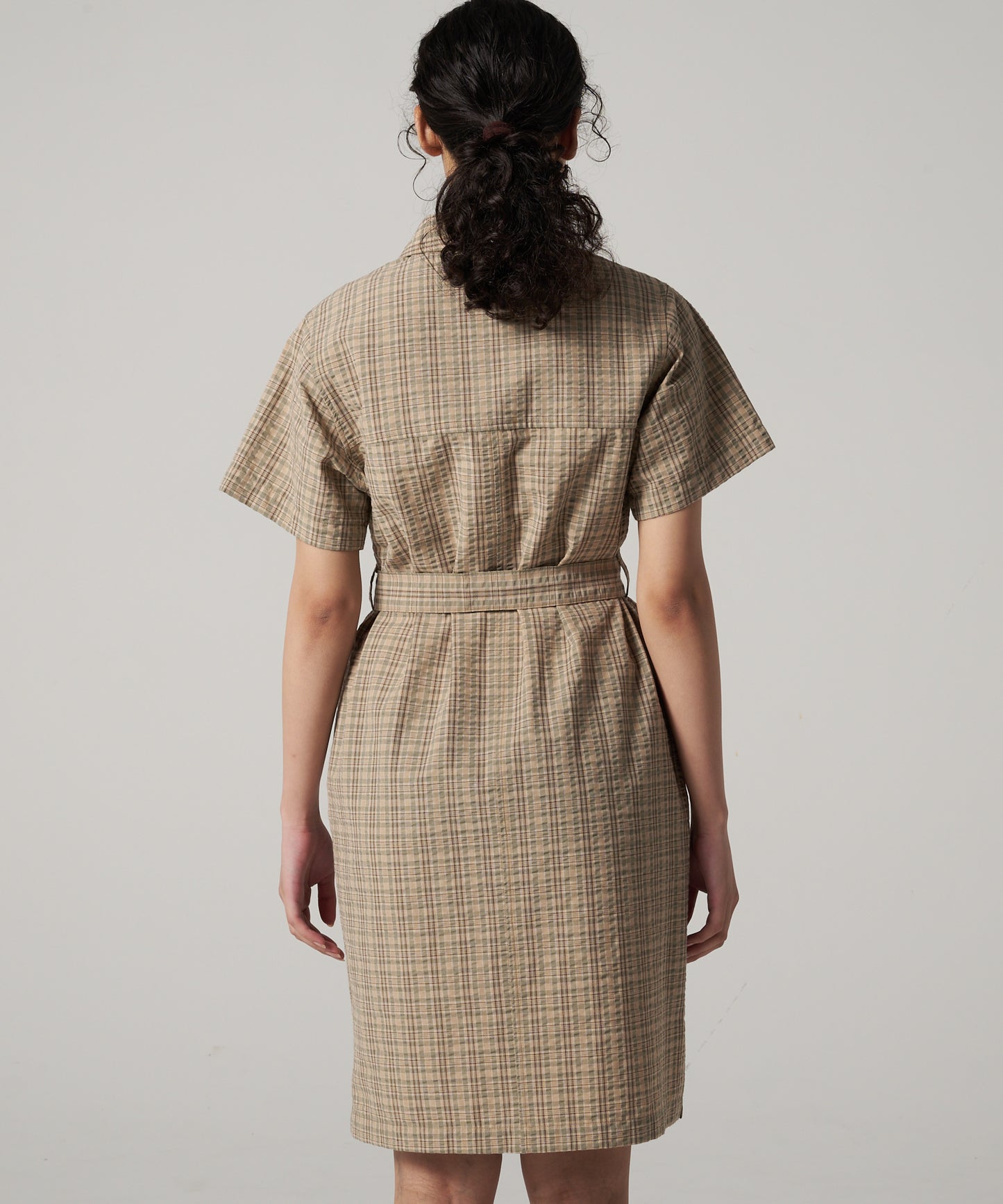 プレイド 半袖シャツチュニック/SS PLAID SHIRT TUNIC