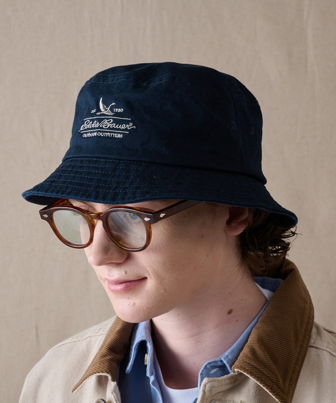 コットンツイル ロゴバケットハット/COTTON TWILL LOGO BUCKET HAT