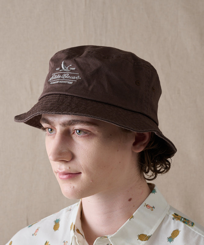 コットンツイル ロゴバケットハット/COTTON TWILL LOGO BUCKET HAT