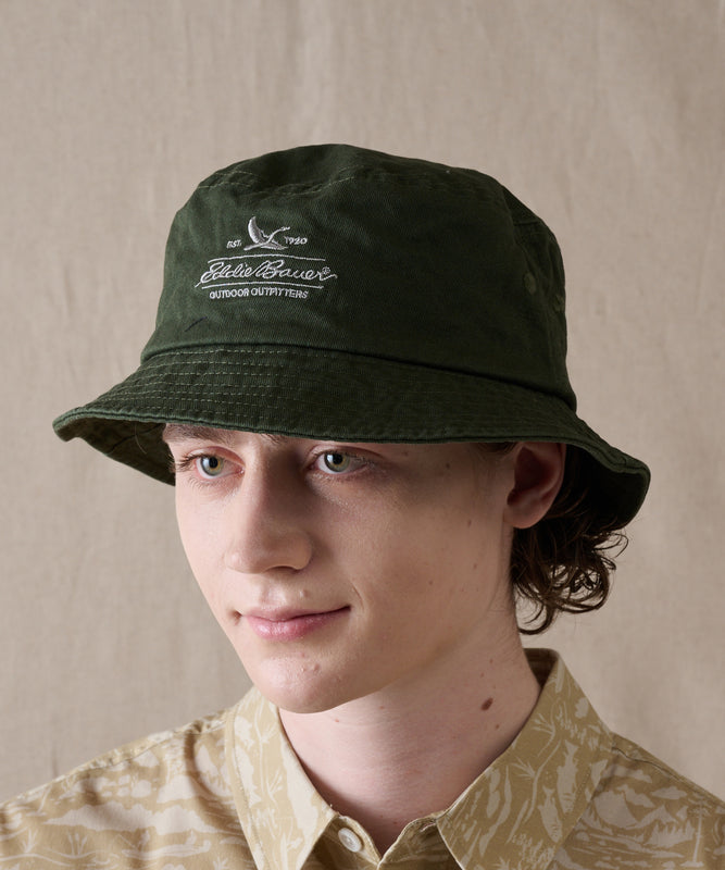 コットンツイル ロゴバケットハット/COTTON TWILL LOGO BUCKET HAT