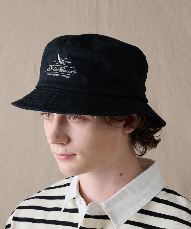 コットンツイル ロゴバケットハット/COTTON TWILL LOGO BUCKET HAT