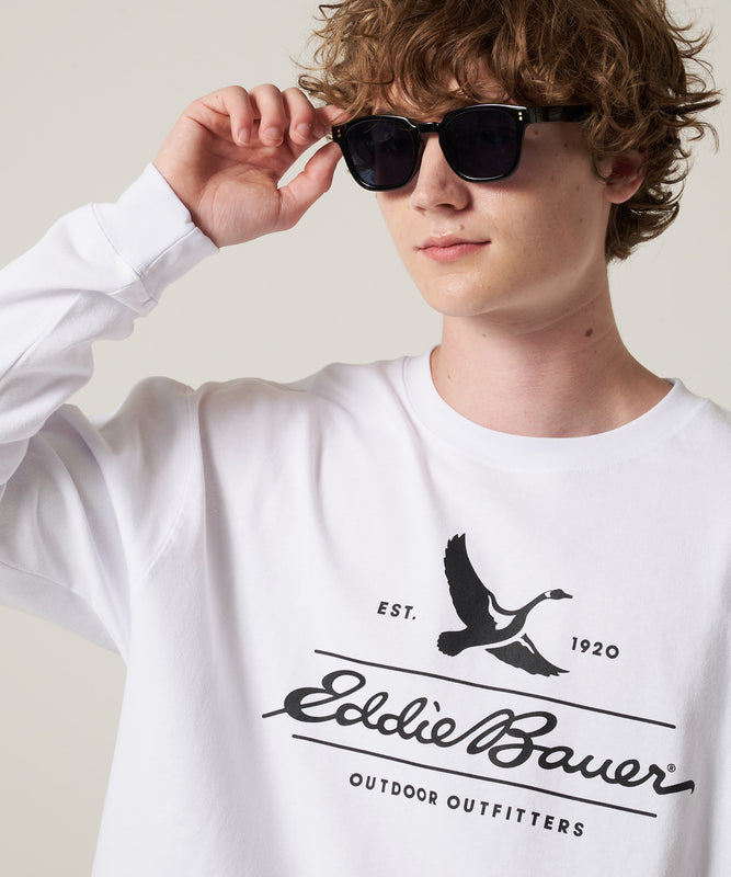クラシックロゴ プリント長袖Tシャツ/CLASSIC LOGO PRINT LS TEE