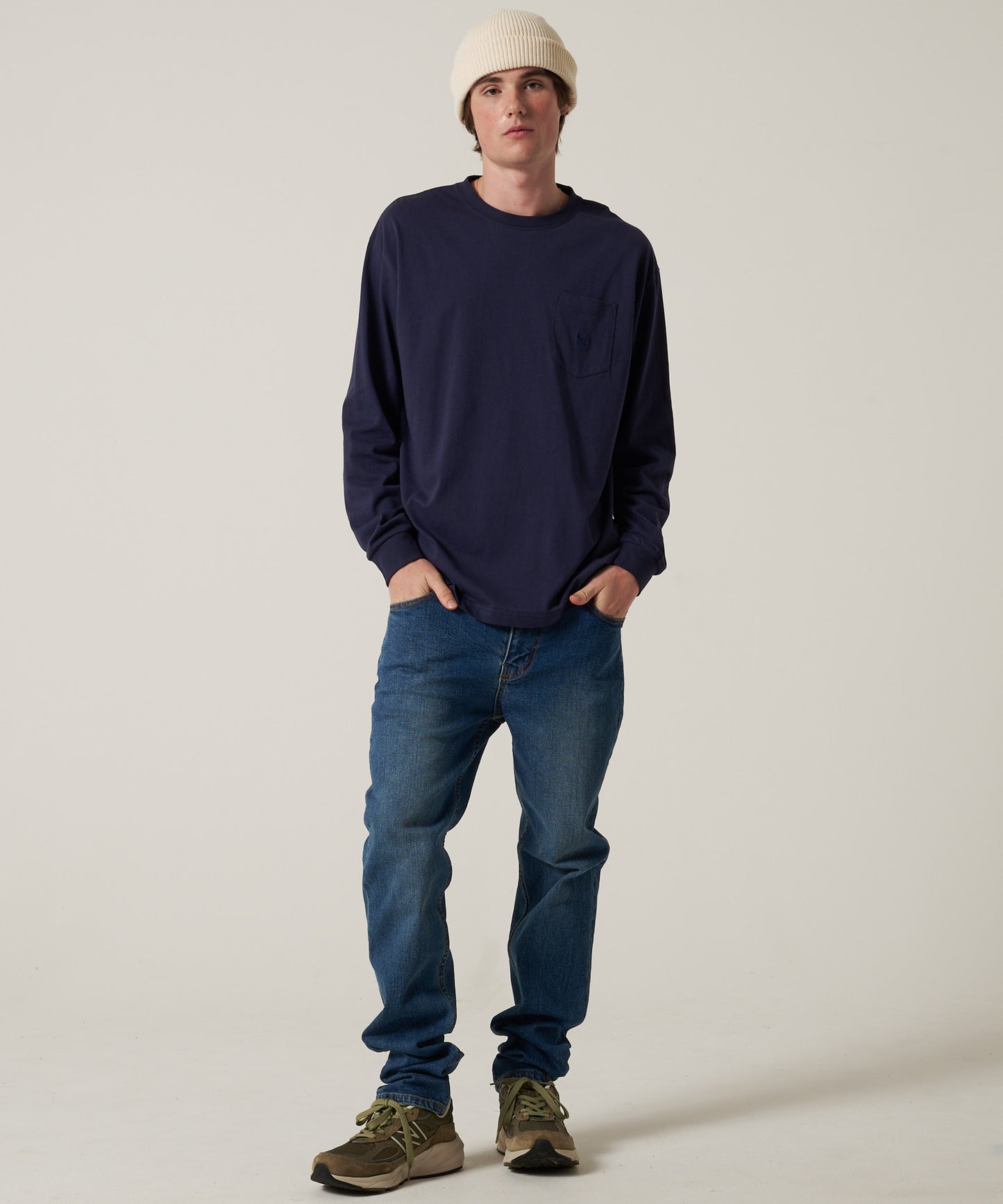 ワンポイントポケット長袖Tシャツ/ONE POINT PKT LS TEE