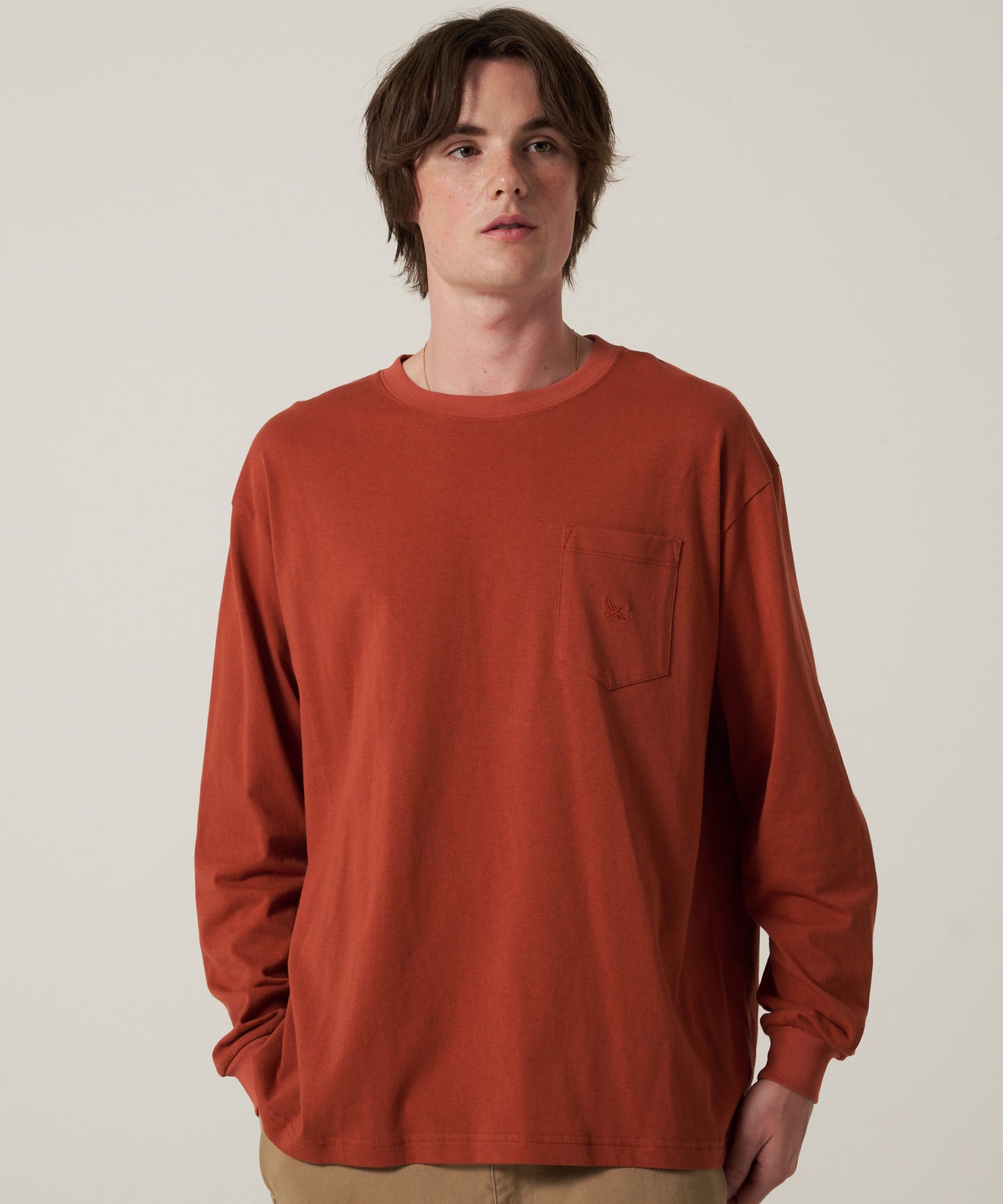 ワンポイントポケット長袖Tシャツ/ONE POINT PKT LS TEE