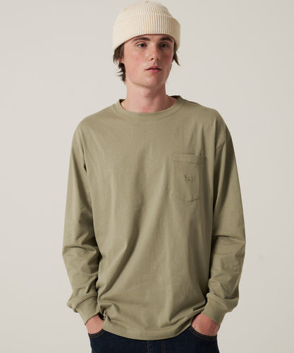 ワンポイントポケット長袖Tシャツ/ONE POINT PKT LS TEE