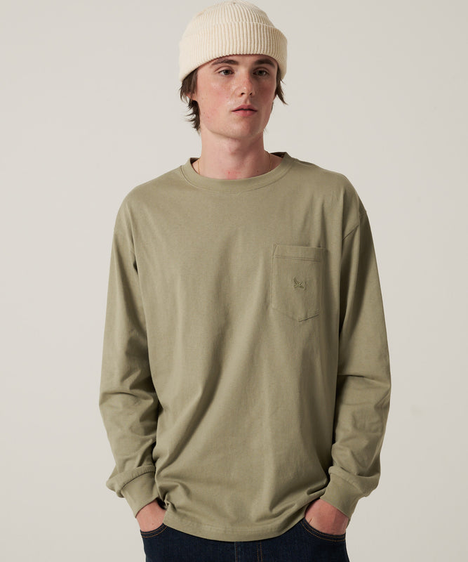 ワンポイントポケット長袖Tシャツ/ONE POINT PKT LS TEE