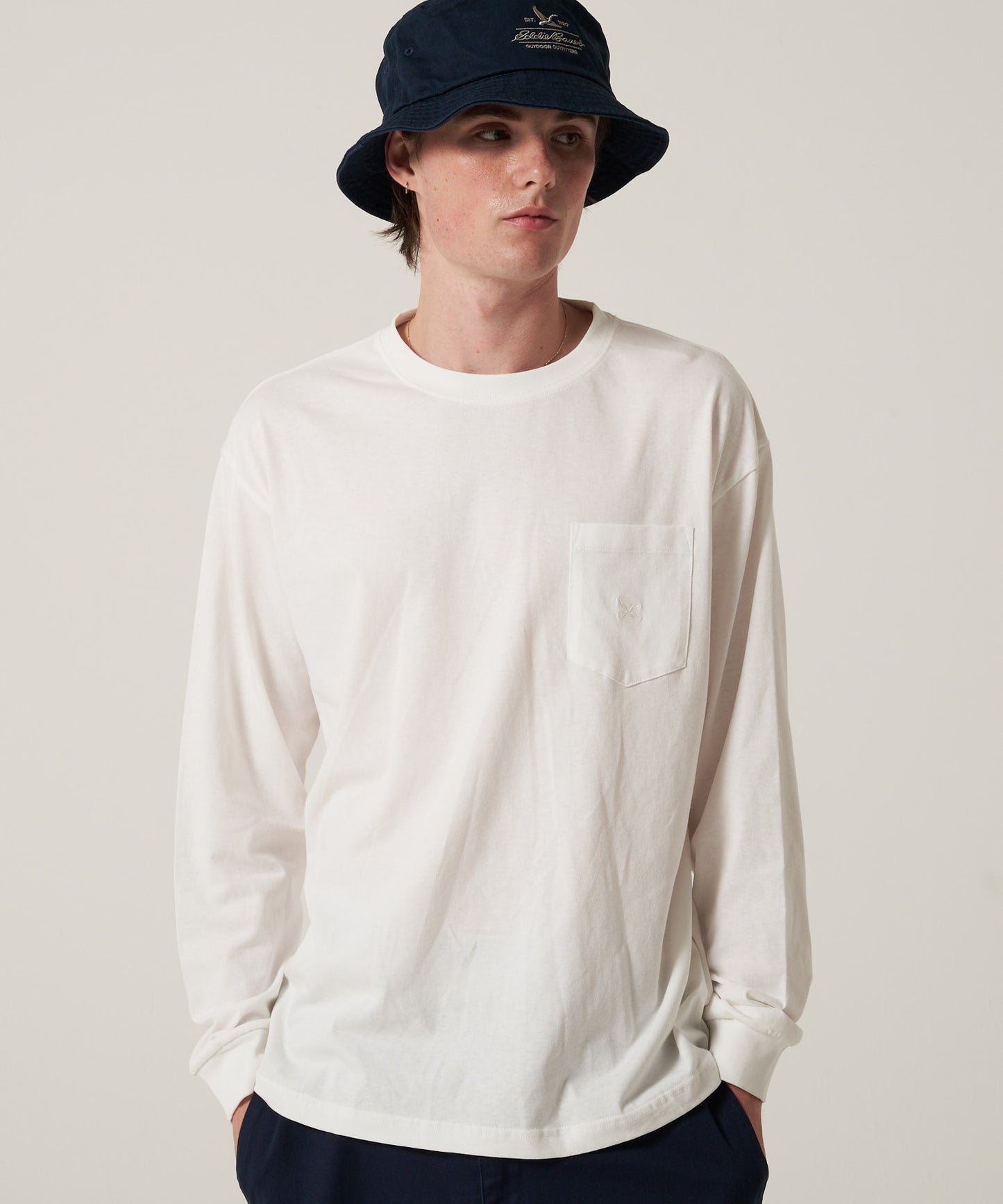 ワンポイントポケット長袖Tシャツ/ONE POINT PKT LS TEE